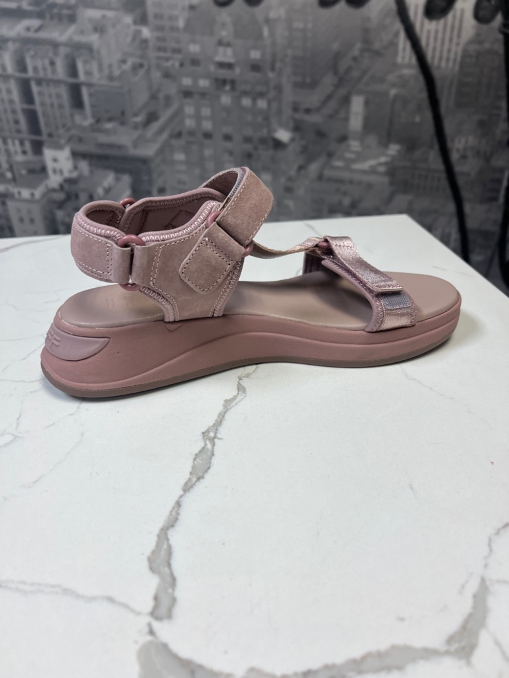 HOFF Ibiza Blush Pink Sport Sandals Size 7.5 EU 38Velcro Strap Comfort Platform - Picture 7 of 11